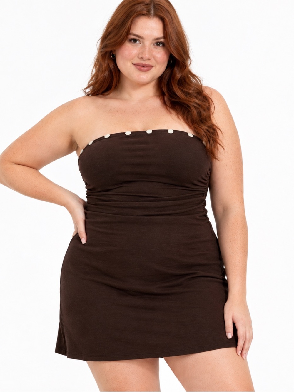 Wild Fable Women's Mini Knit Tube Shell A-Line Dress Brown Size XXL